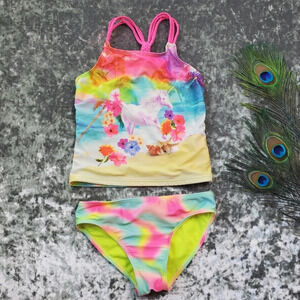 Wonder Nation Unicorn Printed 2 Piece Swimsuit